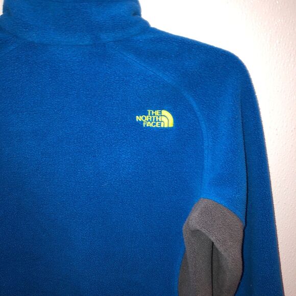 The North Face Boys Kids Large Blue Mock Neck Zip Up Fleece Jacket Size L 14 16 - Picture 7 of 10